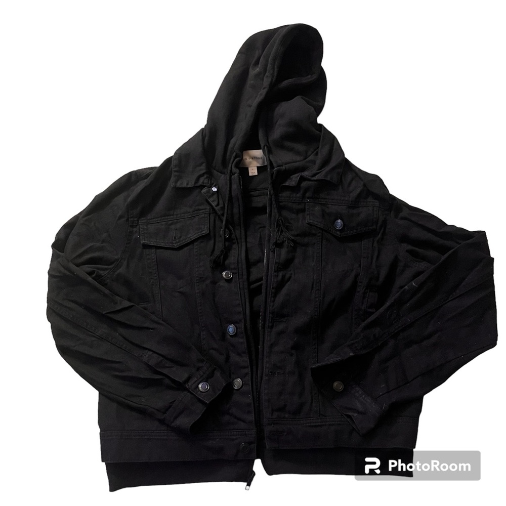 Sun + Stone Heavy Style Double Layer Hooded Jean Jacket